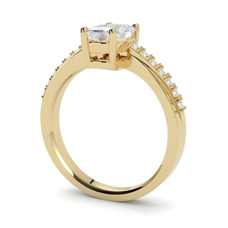 Pierścionek z diamentem z żółtego złota 750 – luksusowa biżuteria wykonana w Szczecinie